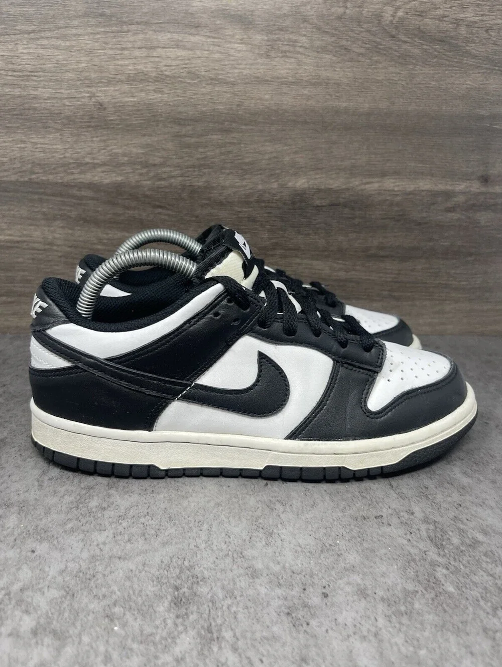 Nike Dunk Low Panda Sneakers Kids Size 6.5Y Black White Athletic Trainer